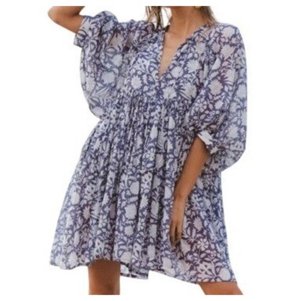 Daughters of India Womens S Kyra Mini Dress in Blue Iris